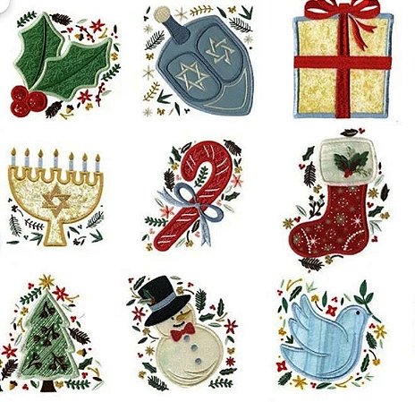 Matriz Bordado Natal Aplique Feliz