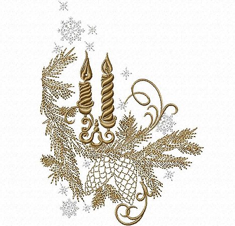 Matriz Bordado Natal Dourado Fino