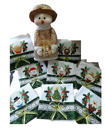 Matriz Bordado Natal Pano De Prato Cupcake