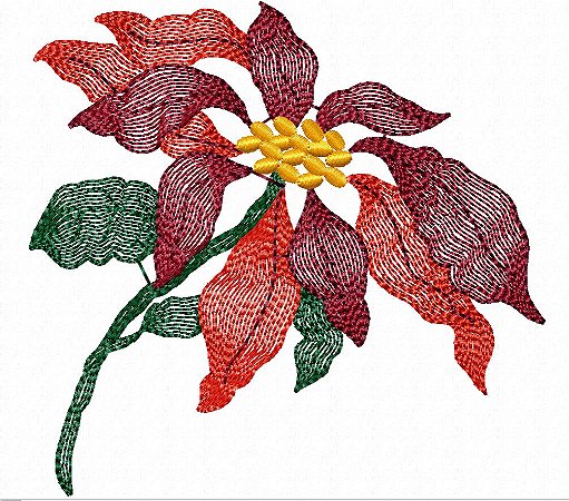 Matriz Bordado Natal Flores Delicadas