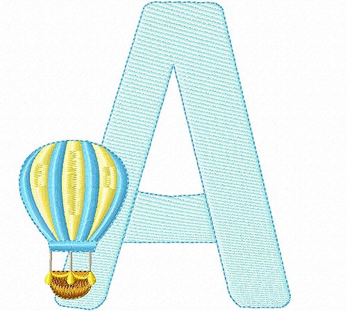 Matriz Bordado Alfabeto Com Lindo Balão