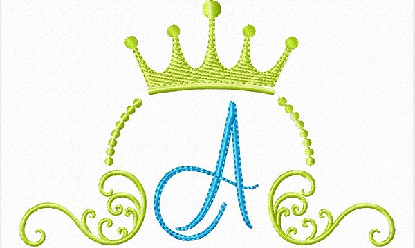 Matriz Bordado Alfabeto Coroa E Arabesco Delicado