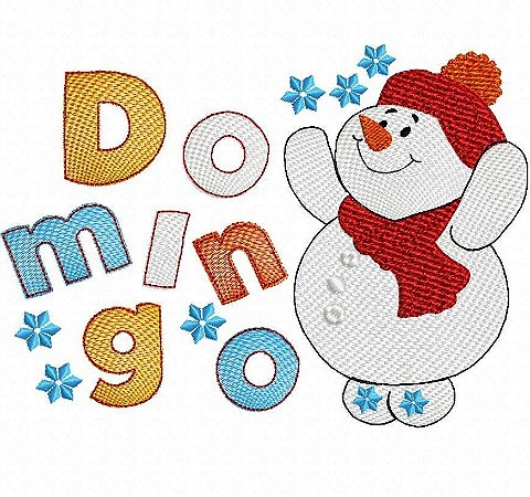 Matriz Bordado Natal Semaninha Boneco De Neve Feliz