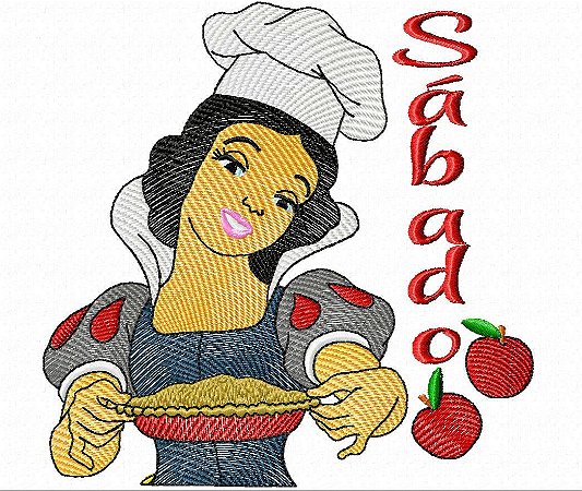Matriz Bordado Semaninha Princesas Na Cozinha
