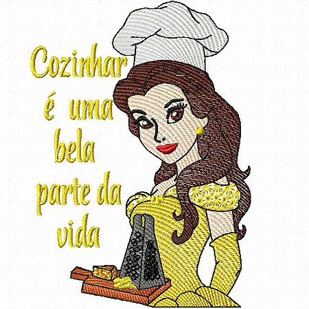 Matriz Bordado Pano De Prato Mensagens Princesas Na Cozinha