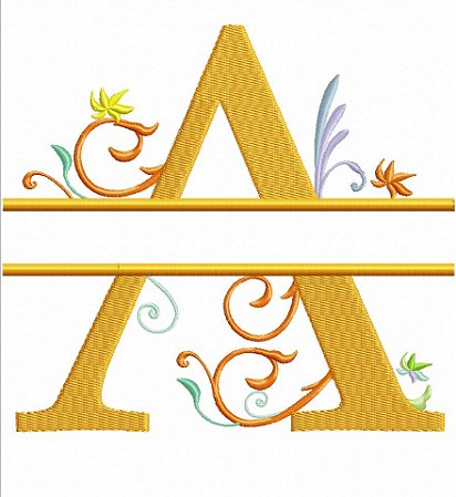 Matriz Bordado Alfabeto Split Para Escrever Nome Floral