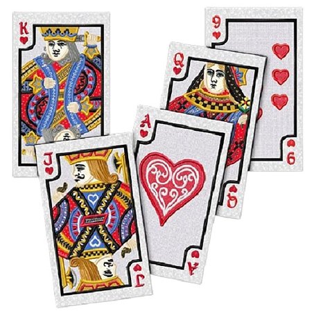 Matriz Bordado Aplique Cartas Do Baralho De Copas