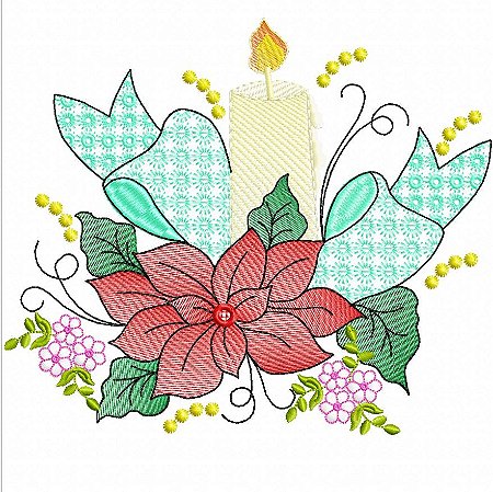 Matriz Bordado Natal Delicado Floral