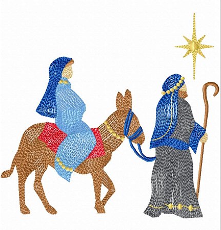 Matriz Bordado Natal Nascimento De Jesus Rippled Presépio