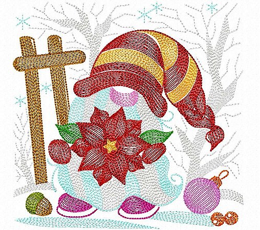 Matriz Bordado Natal Feliz Rippled