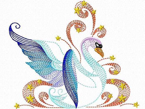 Matriz Bordado Lindo Cisne Rippled