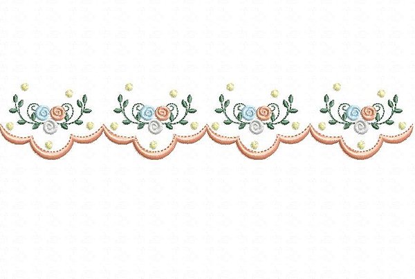 Matriz Bordado Barrinhas Com Florzinhas Para Fralda