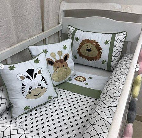 Matriz Bordado Almofada Infantil Safári Carinhas