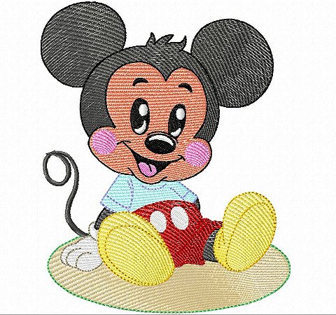 Matriz Bordado Mickey E Minnie Sentadinho Para Fralda