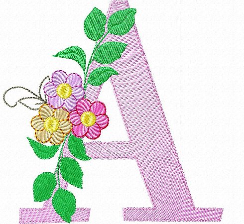Matriz Bordado Alfabeto Florzinhas Delicadas Lindas