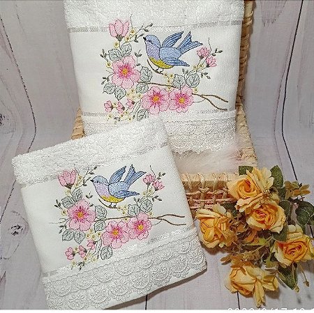 Matriz Bordado Coleção Floral Para Lavabo E Toalhas