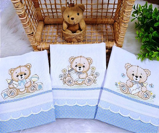 Matriz Bordado Ursinhos Com Mamadeira Para Fralda