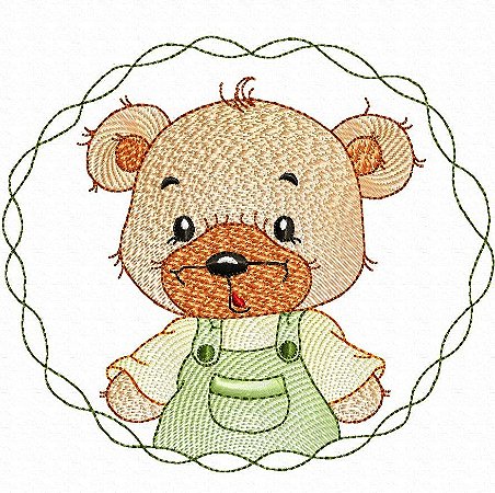 Matriz Bordado Ursinho Na Moldura Para Fralda E Quadrinho