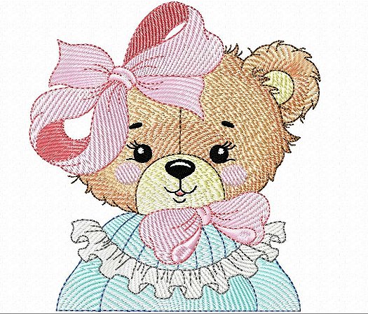 Matriz Bordado Ursinha Vintage Para Fralda