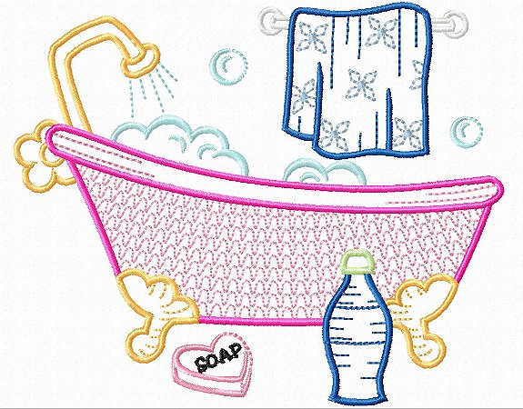 Matriz Bordado Banheiro Contorno