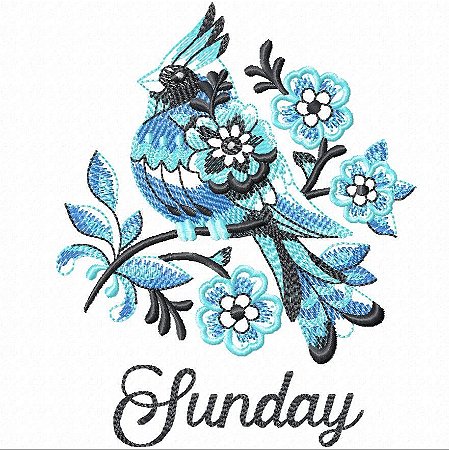 Matriz Bordado Semaninha Pássaros Com Flores