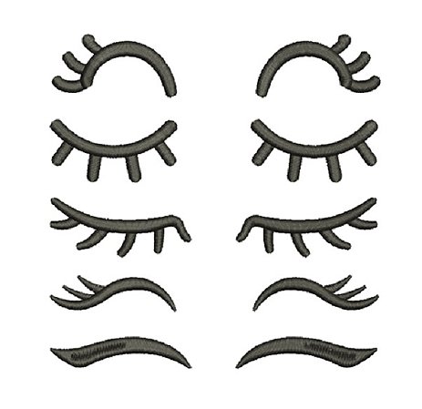 Matriz Bordado Coleção Sobrancelhas E Cílios