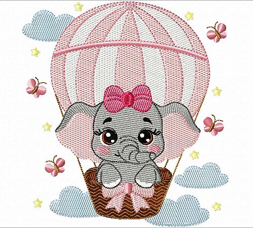 Matriz Bordado Safári No Balão Para Fralda