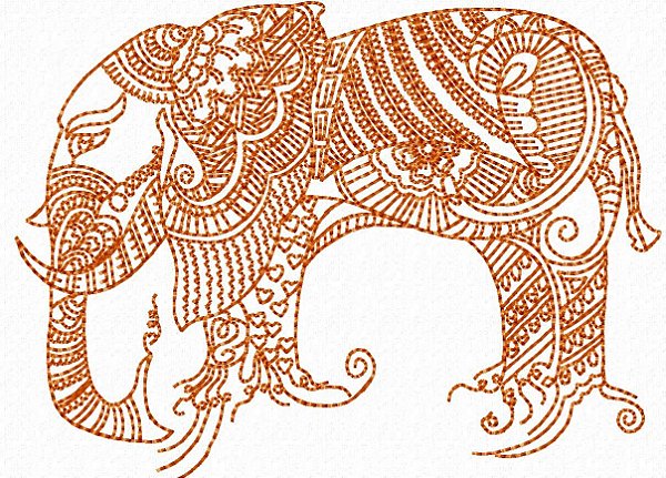 Matriz Bordado Elefante Estilizado Contorno