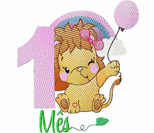 Matriz Bordado Mesversário Bichinhos Menina