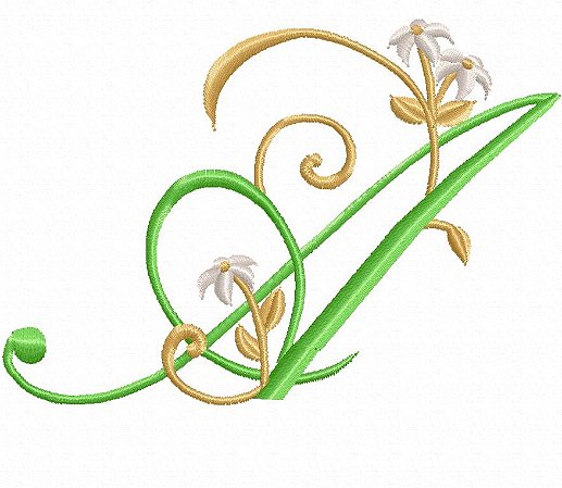 Matriz Bordado Alfabeto Lindo Com Raminho