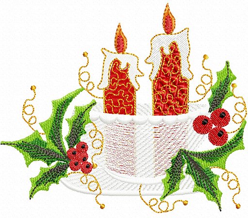 Matriz Bordado Natal Com Velas Especial
