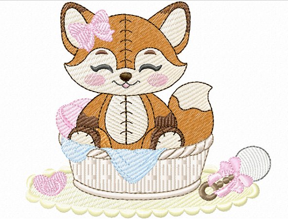 Matriz Bordado Bichinhos No Cestinho Para Fralda
