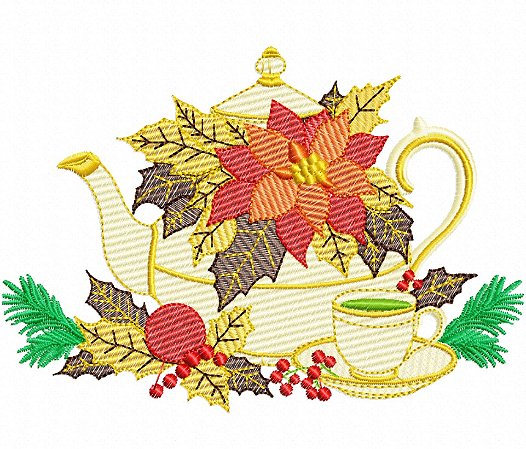 Matriz Bordado Natal Jogo De Chá Especial