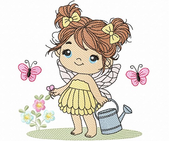 Matriz Bordado Fadinhas No Jardim