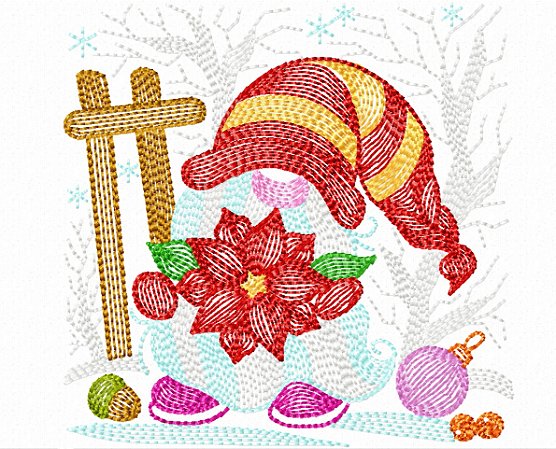 Matriz Bordado Natal Papai Noel Dengoso