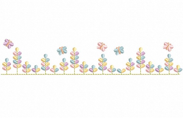 Matriz Bordado Coleção Barrinhas Florais Toalha E Lavabo