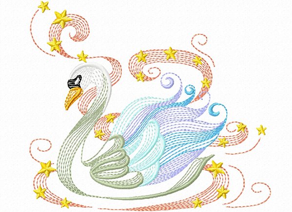 Matriz Bordado Cisne Delicado Rippled