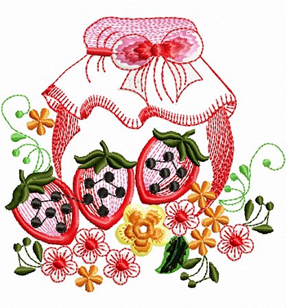 Matriz Bordado Pano De Prato Potes Xícaras Com Flores