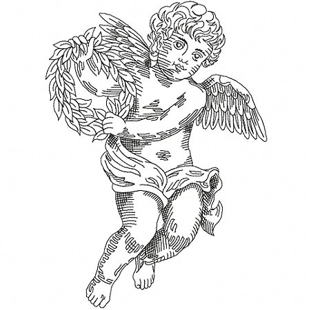 Matriz Bordado Querubins Contorno