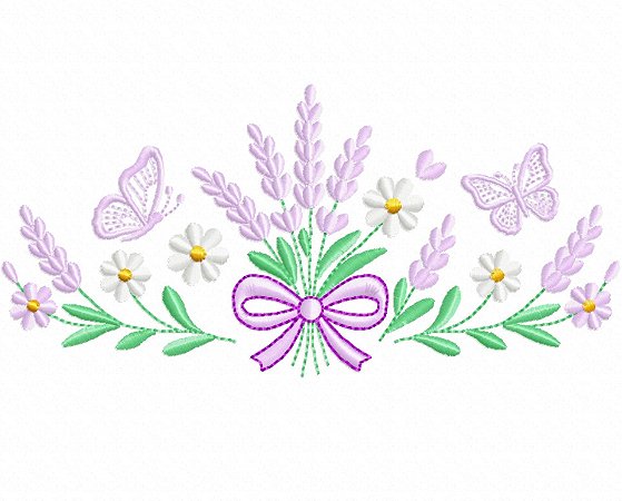 Matriz Bordado Toalha E Lavabo Barrinhas Com Lavanda