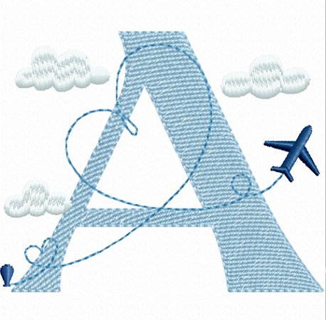 Matriz Bordado Alfabeto Infantil Avião