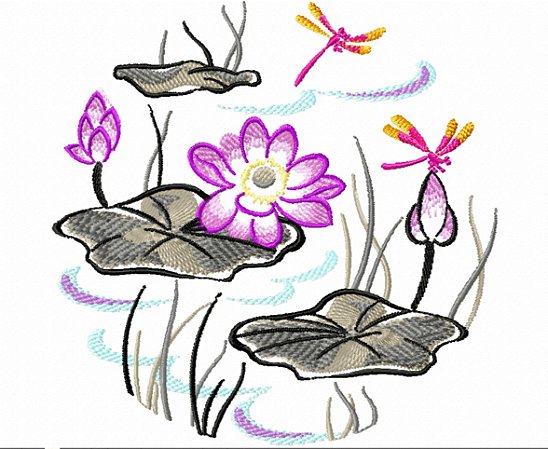 Matriz Bordado Floral Delicado Com Libélula