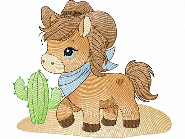 Matriz Bordado Pônei Na Fazenda Para Fralda
