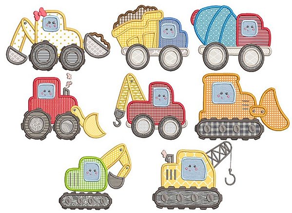 Matriz Bordado Aplique Meio De Transporte Construção