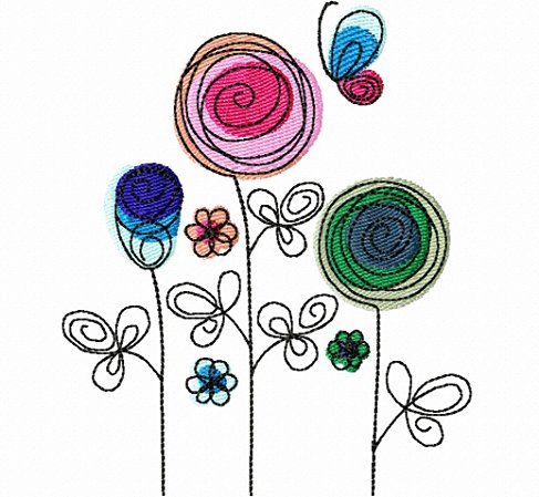 Matriz Bordado Floral Delicado Alegre