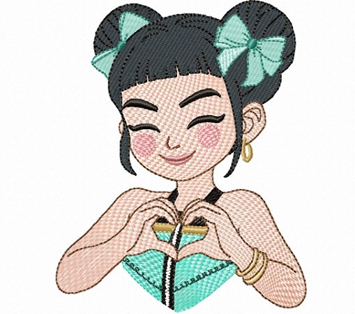 Matriz Bordado Guerreiras Kpop Coração E Chaveiros