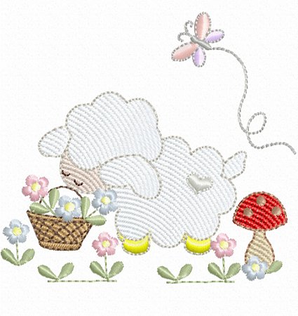 Matriz Bordado Carneirinhos No Jardim
