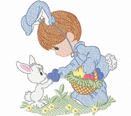Matriz Bordado Páscoa No Jardim Lindo