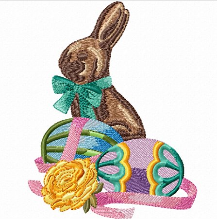 Matriz Bordado Páscoa Clássica Coelhinhos E Ovos