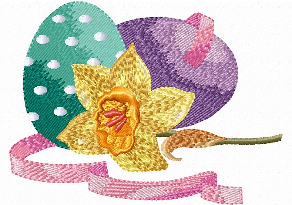 Matriz Bordado Páscoa Ovos Com Flores E Arranjos